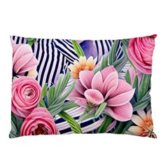 Luxurious Watercolor Flowers Pillow Case by GardenOfOphir