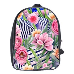 Luxurious Watercolor Flowers School Bag (large) by GardenOfOphir