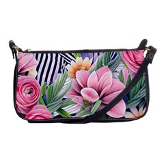 Luxurious Watercolor Flowers Shoulder Clutch Bag by GardenOfOphir