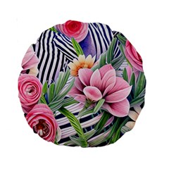 Luxurious Watercolor Flowers Standard 15  Premium Round Cushions by GardenOfOphir