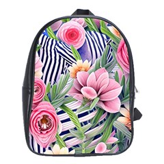 Luxurious Watercolor Flowers School Bag (xl) by GardenOfOphir