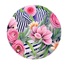 Luxurious Watercolor Flowers Mini Round Pill Box by GardenOfOphir