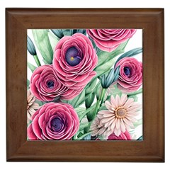 Majestic Watercolor Flowers Framed Tile by GardenOfOphir