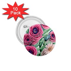 Majestic Watercolor Flowers 1 75  Buttons (10 Pack) by GardenOfOphir