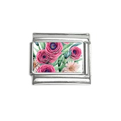 Majestic Watercolor Flowers Italian Charm (9mm) by GardenOfOphir