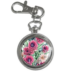 Majestic Watercolor Flowers Key Chain Watches by GardenOfOphir