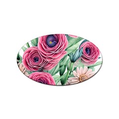 Majestic Watercolor Flowers Sticker (oval) by GardenOfOphir