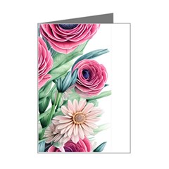 Majestic Watercolor Flowers Mini Greeting Card