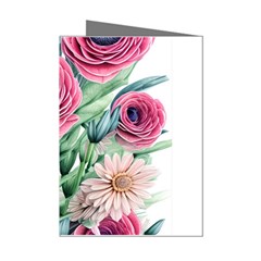 Majestic Watercolor Flowers Mini Greeting Cards (pkg Of 8) by GardenOfOphir