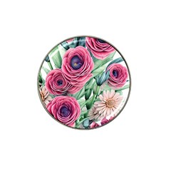 Majestic Watercolor Flowers Hat Clip Ball Marker (4 Pack) by GardenOfOphir