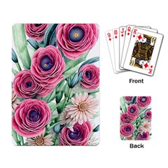 Majestic Watercolor Flowers Playing Cards Single Design (rectangle) by GardenOfOphir