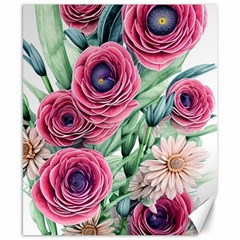 Majestic Watercolor Flowers Canvas 8  X 10  by GardenOfOphir