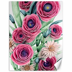 Majestic Watercolor Flowers Canvas 12  X 16  by GardenOfOphir