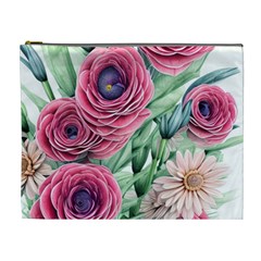 Majestic Watercolor Flowers Cosmetic Bag (xl) by GardenOfOphir