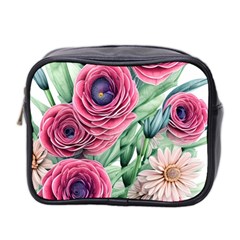 Majestic Watercolor Flowers Mini Toiletries Bag (two Sides) by GardenOfOphir