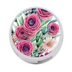 Majestic watercolor flowers 4-Port USB Hub (Two Sides) Front