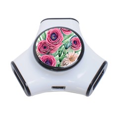 Majestic Watercolor Flowers 3-port Usb Hub by GardenOfOphir