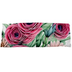 Majestic Watercolor Flowers Body Pillow Case Dakimakura (two Sides) by GardenOfOphir