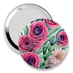 Majestic Watercolor Flowers 3  Handbag Mirrors by GardenOfOphir