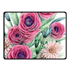 Majestic Watercolor Flowers Fleece Blanket (small) by GardenOfOphir