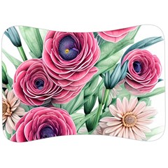 Majestic Watercolor Flowers Velour Seat Head Rest Cushion by GardenOfOphir