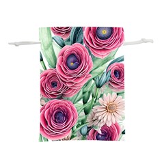 Majestic Watercolor Flowers Lightweight Drawstring Pouch (m) by GardenOfOphir