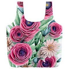 Majestic Watercolor Flowers Full Print Recycle Bag (xxxl) by GardenOfOphir