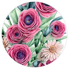 Majestic Watercolor Flowers Round Trivet by GardenOfOphir