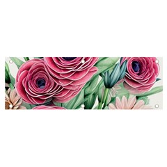 Majestic Watercolor Flowers Banner And Sign 6  X 2  by GardenOfOphir