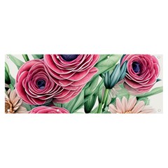 Majestic Watercolor Flowers Banner And Sign 8  X 3  by GardenOfOphir