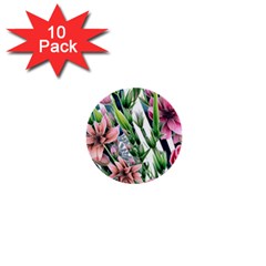 Sumptuous Watercolor Flowers 1  Mini Buttons (10 Pack)  by GardenOfOphir