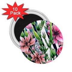 Sumptuous Watercolor Flowers 2 25  Magnets (10 Pack)  by GardenOfOphir