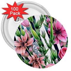 Sumptuous Watercolor Flowers 3  Buttons (100 Pack)  by GardenOfOphir