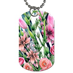 Sumptuous Watercolor Flowers Dog Tag (one Side) by GardenOfOphir