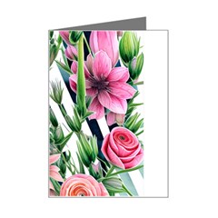 Sumptuous Watercolor Flowers Mini Greeting Card by GardenOfOphir