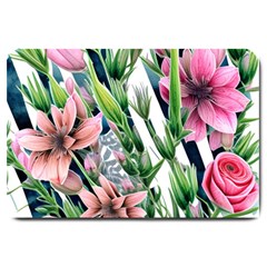 Sumptuous Watercolor Flowers Large Doormat by GardenOfOphir