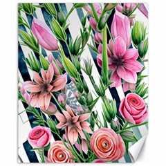 Sumptuous Watercolor Flowers Canvas 11  X 14  by GardenOfOphir