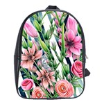 Sumptuous watercolor flowers School Bag (Large) Front