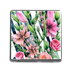 Sumptuous Watercolor Flowers Memory Card Reader (square 5 Slot) by GardenOfOphir