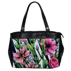 Sumptuous Watercolor Flowers Oversize Office Handbag by GardenOfOphir