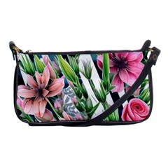 Sumptuous Watercolor Flowers Shoulder Clutch Bag by GardenOfOphir