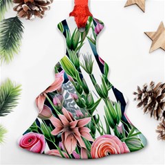 Sumptuous Watercolor Flowers Christmas Tree Ornament (two Sides) by GardenOfOphir