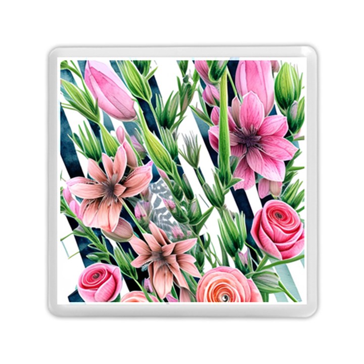 Sumptuous watercolor flowers Memory Card Reader (Square)