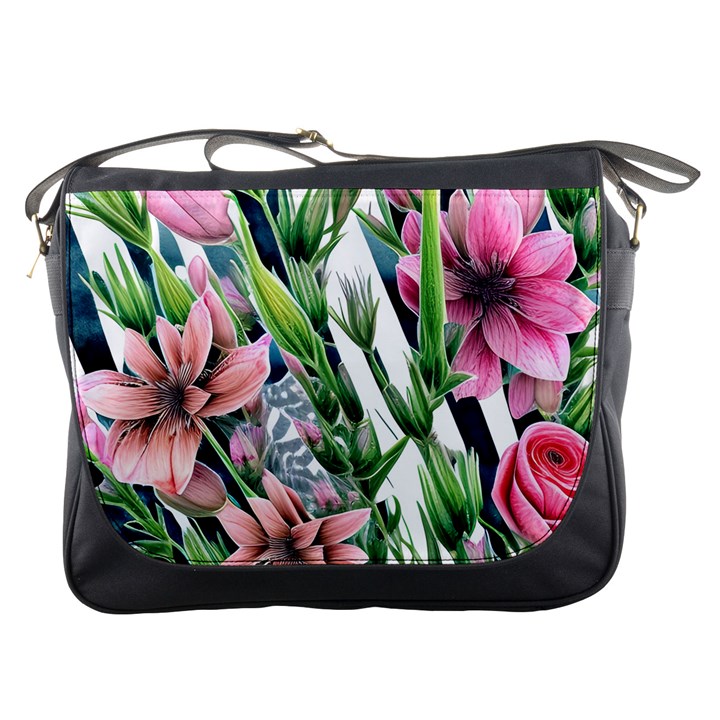 Sumptuous watercolor flowers Messenger Bag