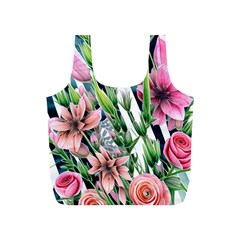 Sumptuous Watercolor Flowers Full Print Recycle Bag (s) by GardenOfOphir