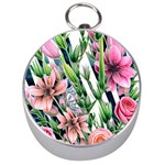 Sumptuous watercolor flowers Silver Compasses Front