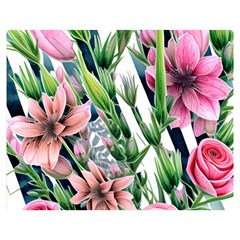 Sumptuous Watercolor Flowers Premium Plush Fleece Blanket (medium) by GardenOfOphir