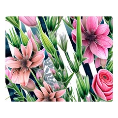 Sumptuous Watercolor Flowers Premium Plush Fleece Blanket (large) by GardenOfOphir