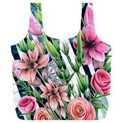 Sumptuous Watercolor Flowers Full Print Recycle Bag (xxxl) by GardenOfOphir