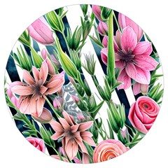 Sumptuous Watercolor Flowers Round Trivet by GardenOfOphir